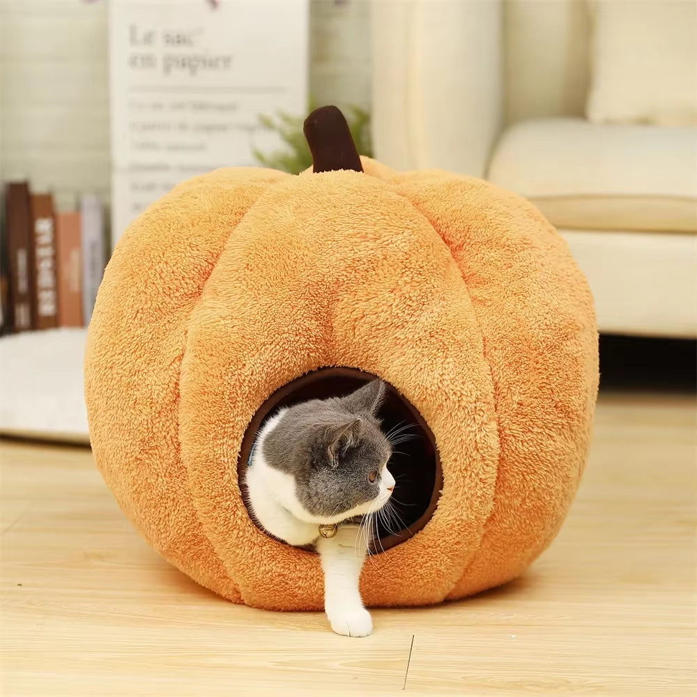 Dropshipping Halloween Pet Bed House Orange Dog Bed Animal Cave Nest Puppy Dog Kennel Cute Pet Cat Dog House High Quality