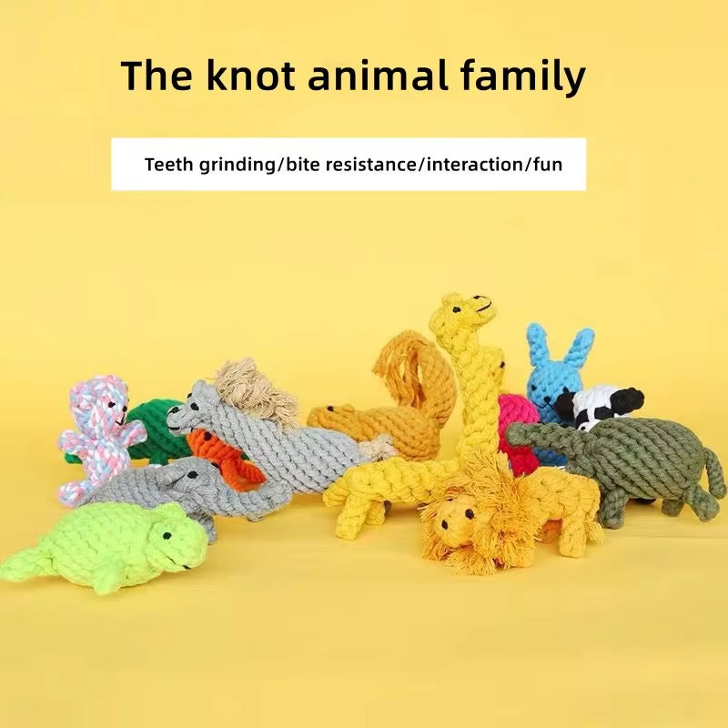 New 1Pcs Pet Dog Chew Toys Kitten Grinding Cleaning Teeth Puppy Cat Rope Knot Ball Toy Animal Playing Accessories Pet Products