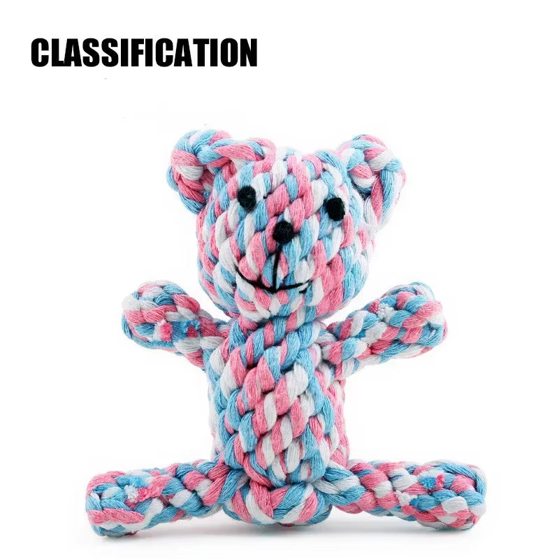 New 1Pcs Pet Dog Chew Toys Kitten Grinding Cleaning Teeth Puppy Cat Rope Knot Ball Toy Animal Playing Accessories Pet Products