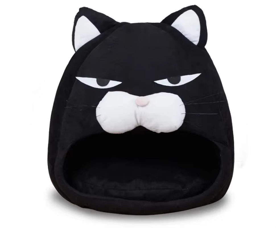 Warm Black Cat Shape House/Bed for Cats Bed Cushion Sleeping Bag Puppy Bed Mat Cat Accessories Pet Dog Bed Kennel Cama Gato
