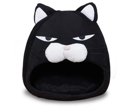 Warm Black Cat Shape House/Bed for Cats Bed Cushion Sleeping Bag Puppy Bed Mat Cat Accessories Pet Dog Bed Kennel Cama Gato