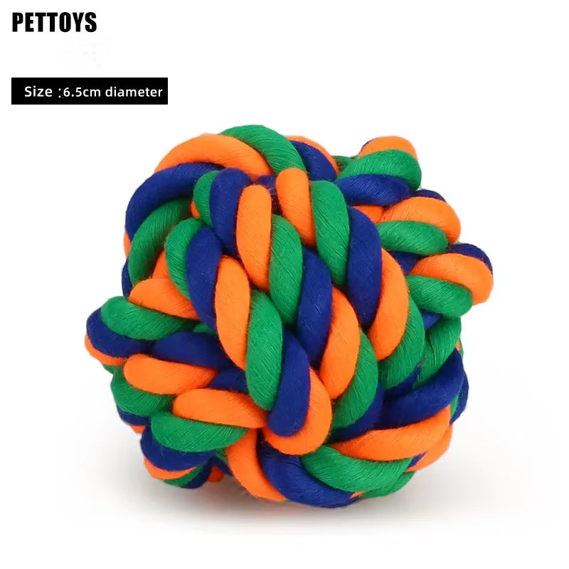 New 1Pcs Pet Dog Chew Toys Kitten Grinding Cleaning Teeth Puppy Cat Rope Knot Ball Toy Animal Playing Accessories Pet Products