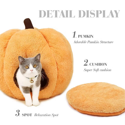 Dropshipping Halloween Pet Bed House Orange Dog Bed Animal Cave Nest Puppy Dog Kennel Cute Pet Cat Dog House High Quality