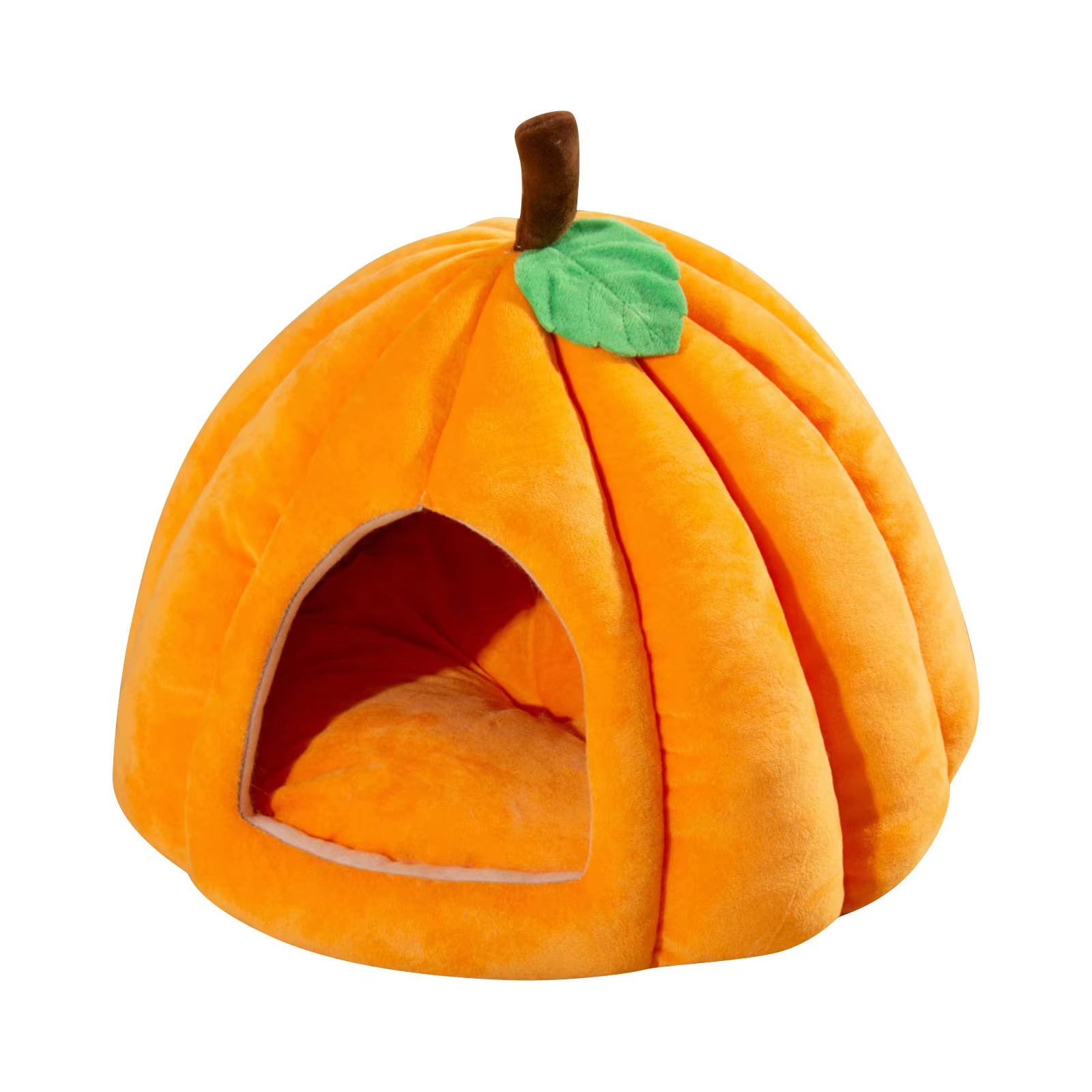 Autumn and Winter Cat and Dog Semi-Enclosed Pet Bed Warm and Thick Cat and Dog Nest Pet Supplies Creative Pumpkin Pet House
