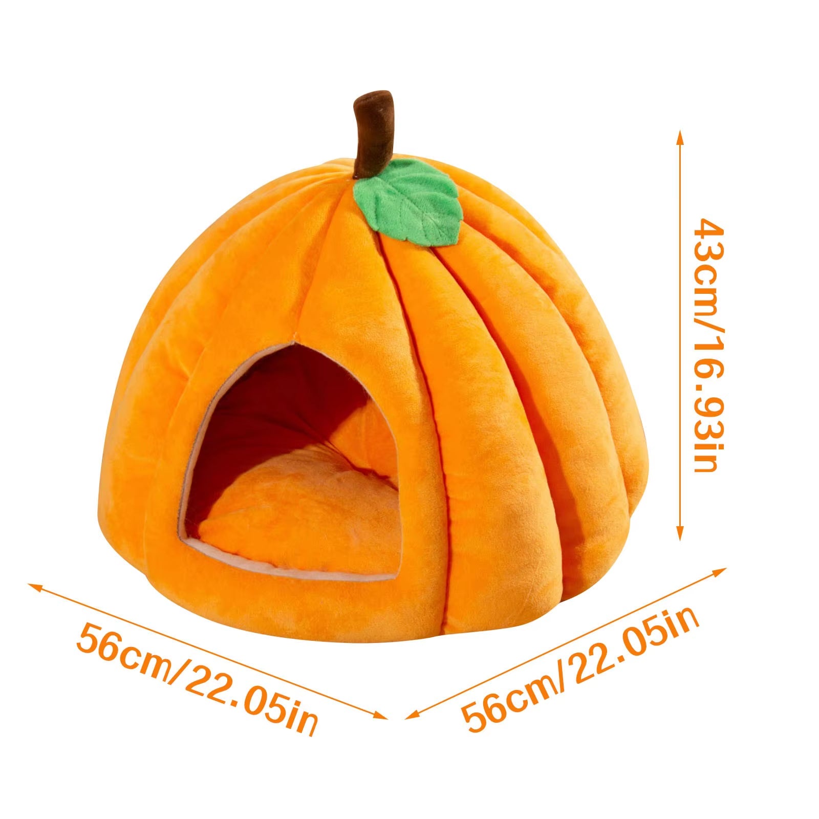 Autumn and Winter Cat and Dog Semi-Enclosed Pet Bed Warm and Thick Cat and Dog Nest Pet Supplies Creative Pumpkin Pet House