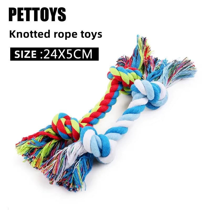 New 1Pcs Pet Dog Chew Toys Kitten Grinding Cleaning Teeth Puppy Cat Rope Knot Ball Toy Animal Playing Accessories Pet Products