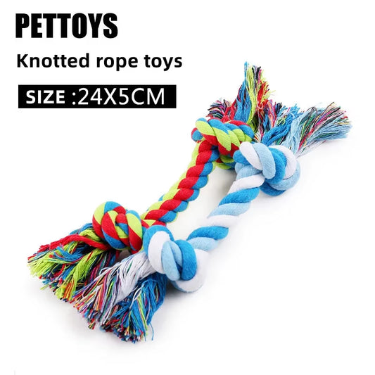 New 1Pcs Pet Dog Chew Toys Kitten Grinding Cleaning Teeth Puppy Cat Rope Knot Ball Toy Animal Playing Accessories Pet Products