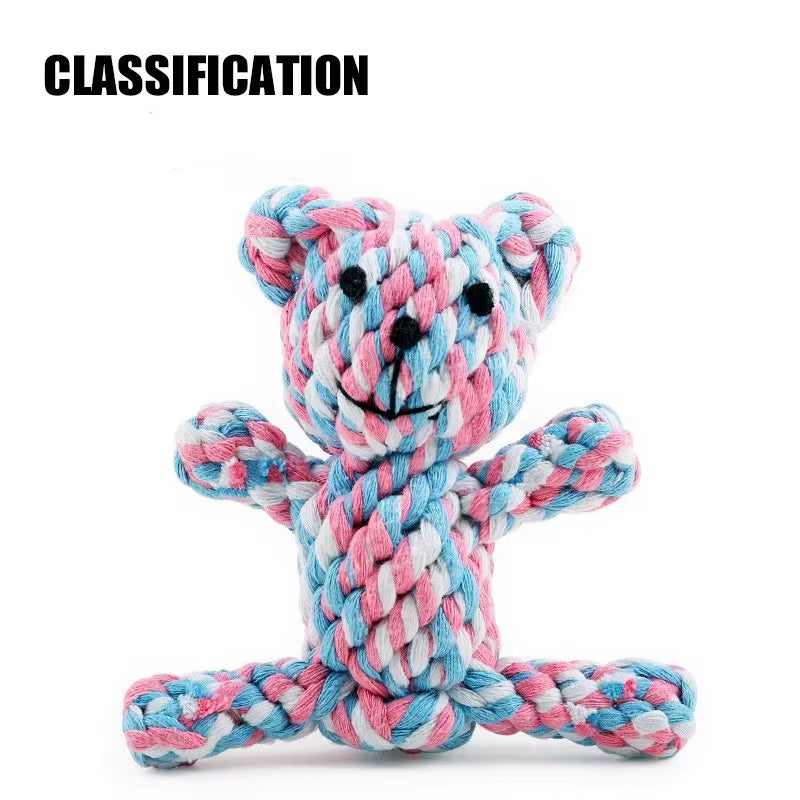 New 1Pcs Pet Dog Chew Toys Kitten Grinding Cleaning Teeth Puppy Cat Rope Knot Ball Toy Animal Playing Accessories Pet Products