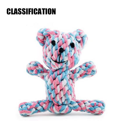 New 1Pcs Pet Dog Chew Toys Kitten Grinding Cleaning Teeth Puppy Cat Rope Knot Ball Toy Animal Playing Accessories Pet Products