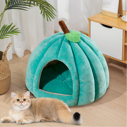 Pumpkin Pet House -Cat and Dog Semi-Enclosed Pet Bed Warm and Thick