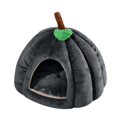 Autumn and Winter Cat and Dog Semi-Enclosed Pet Bed Warm and Thick Cat and Dog Nest Pet Supplies Creative Pumpkin Pet House