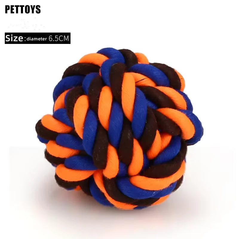 New 1Pcs Pet Dog Chew Toys Kitten Grinding Cleaning Teeth Puppy Cat Rope Knot Ball Toy Animal Playing Accessories Pet Products
