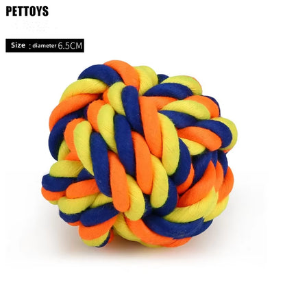 New 1Pcs Pet Dog Chew Toys Kitten Grinding Cleaning Teeth Puppy Cat Rope Knot Ball Toy Animal Playing Accessories Pet Products