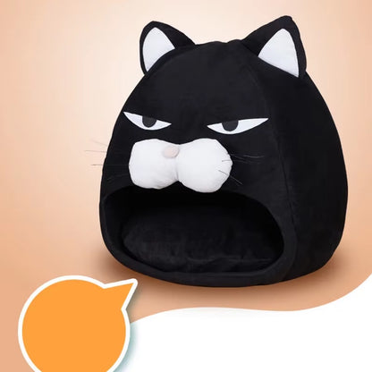 Warm Black Cat Shape House/Bed for Cats Bed Cushion Sleeping Bag Puppy Bed Mat Cat Accessories Pet Dog Bed Kennel Cama Gato